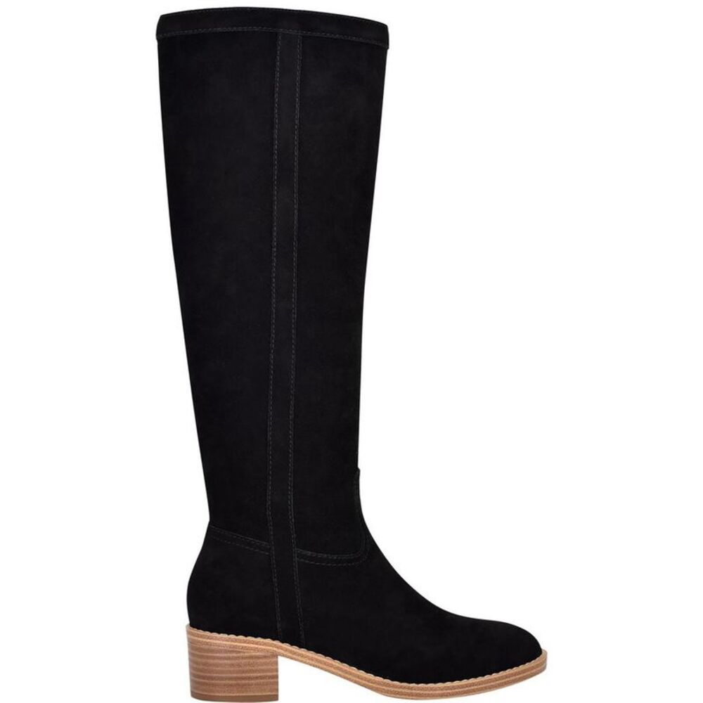 Nine West Womens Caely Black Suede Block Heel Tall Knee-High Boots Shoes NWT - Picture 2 of 3